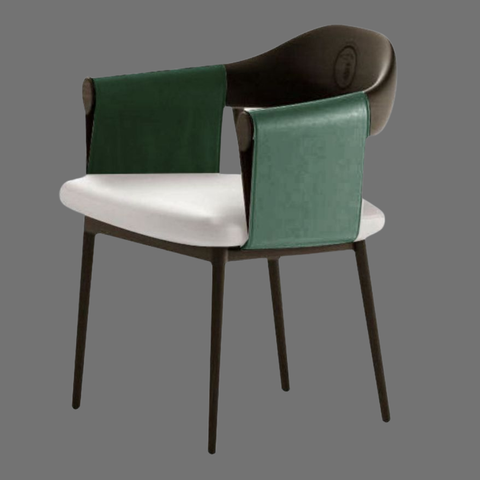 Modern Designer Accent Chair | Black & Brown Upholstered Dining / Office Chair | SRK Modular Furniture