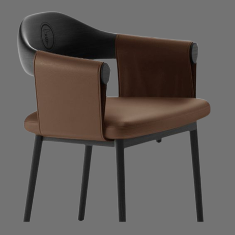 Modern Designer Accent Chair | Black & Brown Upholstered Dining / Office Chair | SRK Modular Furniture