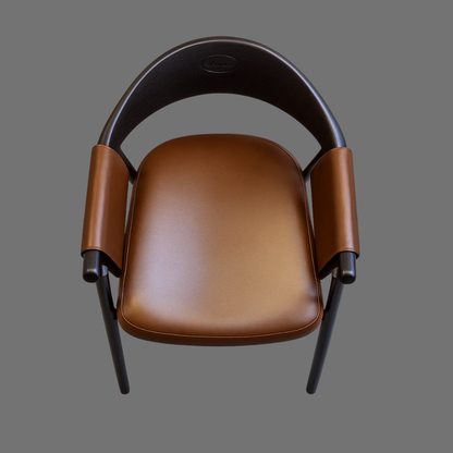 Modern Designer Accent Chair | Black & Brown Upholstered Dining / Office Chair | SRK Modular Furniture