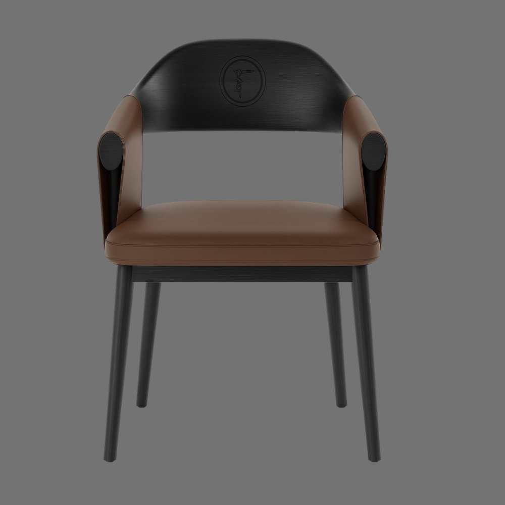 Modern Designer Accent Chair | Black & Brown Upholstered Dining / Office Chair | SRK Modular Furniture