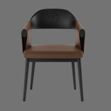 Modern Designer Accent Chair | Black & Brown Upholstered Dining / Office Chair | SRK Modular Furniture