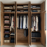Astra Classic Wardrobe | Full-Height Modular Storage | Walnut Wood Finish | SRK Modular Furniture
