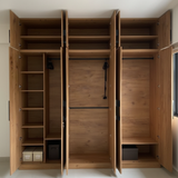 Astra Classic Wardrobe | Full-Height Modular Storage | Walnut Wood Finish | SRK Modular Furniture