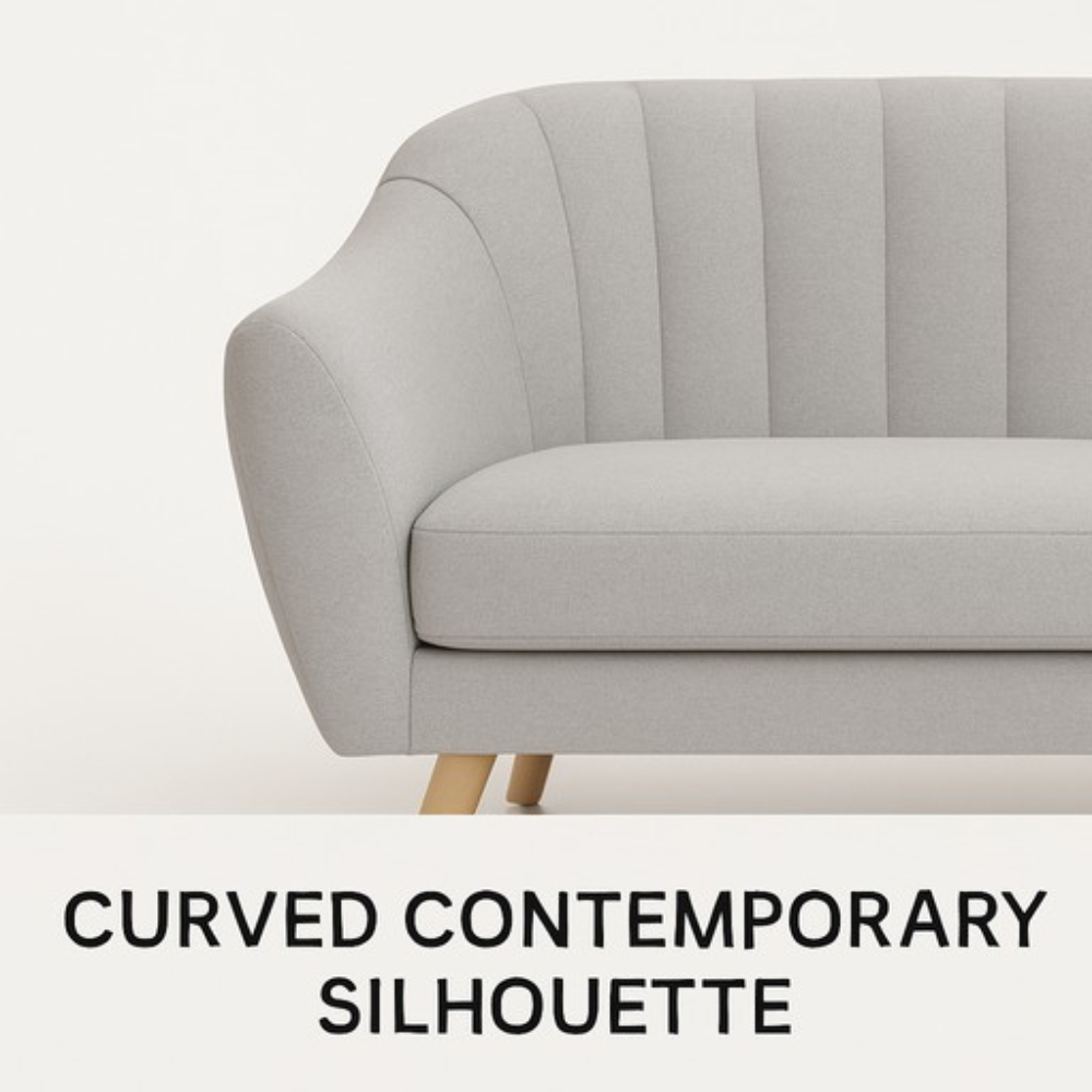 Su-Ākriti – Contemporary Curved Fabric Sofa