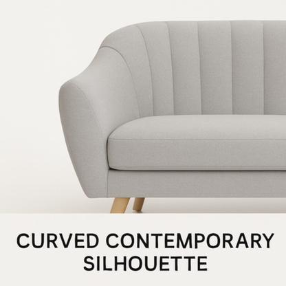 Su-Ākriti – Contemporary Curved Fabric Sofa