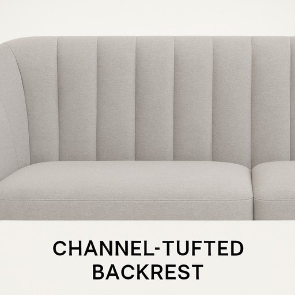 Su-Ākriti – Contemporary Curved Fabric Sofa