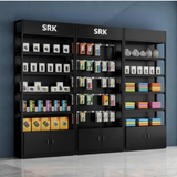 SRK Premium Black Display Rack System | Modular Retail & Showroom Shelving Unit | SRK Modular Furniture