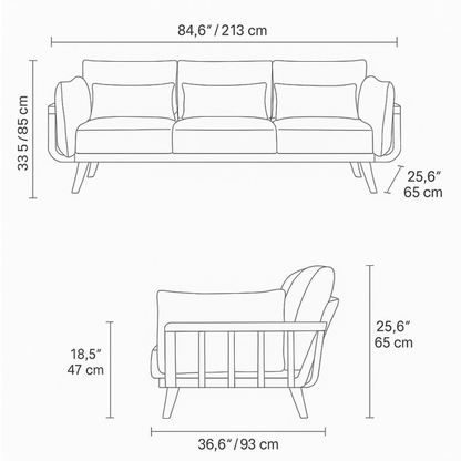 Vastra – Contemporary Wooden Frame Sofa