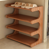 Compact 3-Tier Wooden Shoe Rack | Natural Finish Footwear Organizer | Theom Living