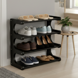 Compact 3-Tier Wooden Shoe Rack | Natural Finish Footwear Organizer | Theom Living