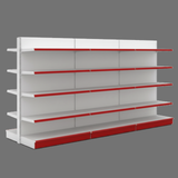 Double-Sided Supermarket Display Rack | 5-Tier Green Gondola Shelving Unit | SRK Modular Furniture