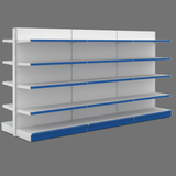 Double-Sided Supermarket Display Rack | 5-Tier Green Gondola Shelving Unit | SRK Modular Furniture