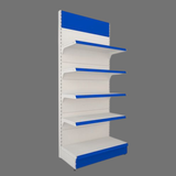 SRK Branded Retail Display Rack | 5-Tier Metal Gondola Shelf Unit | Modular Retail Fixture