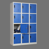 12-Door Metal Storage Locker | Green & White Steel Locker Cabinet | SRK Modular Furniture
