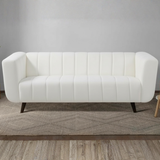 Aurelia Luxe Grey Sofa | Vertical Channel Tufted Design | Theom Living