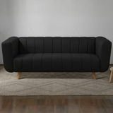 Aurelia Luxe Grey Sofa | Vertical Channel Tufted Design | Theom Living