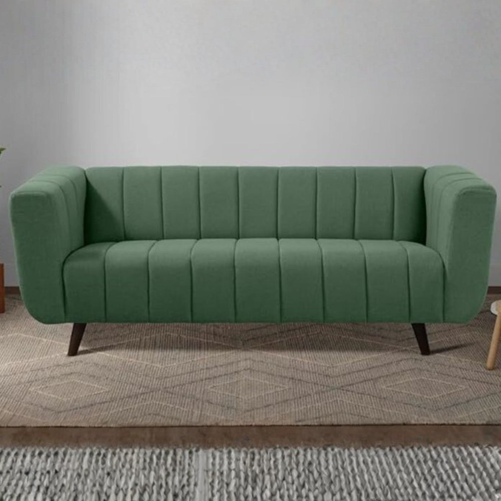 Aurelia Luxe Grey Sofa | Vertical Channel Tufted Design | Theom Living