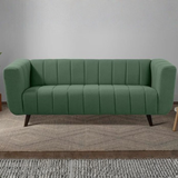 Aurelia Luxe Grey Sofa | Vertical Channel Tufted Design | Theom Living