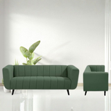 Aurelia Luxe Grey Sofa | Vertical Channel Tufted Design | Theom Living