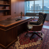 Executive Leather Office Chair | Solid Wood Frame & Tufted High-Back Design | SRK Modular Furniture