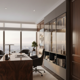 The Aureon Luxe Glass-Door LED Bookcase | Modern Bedroom & Living Room Display Cabinet