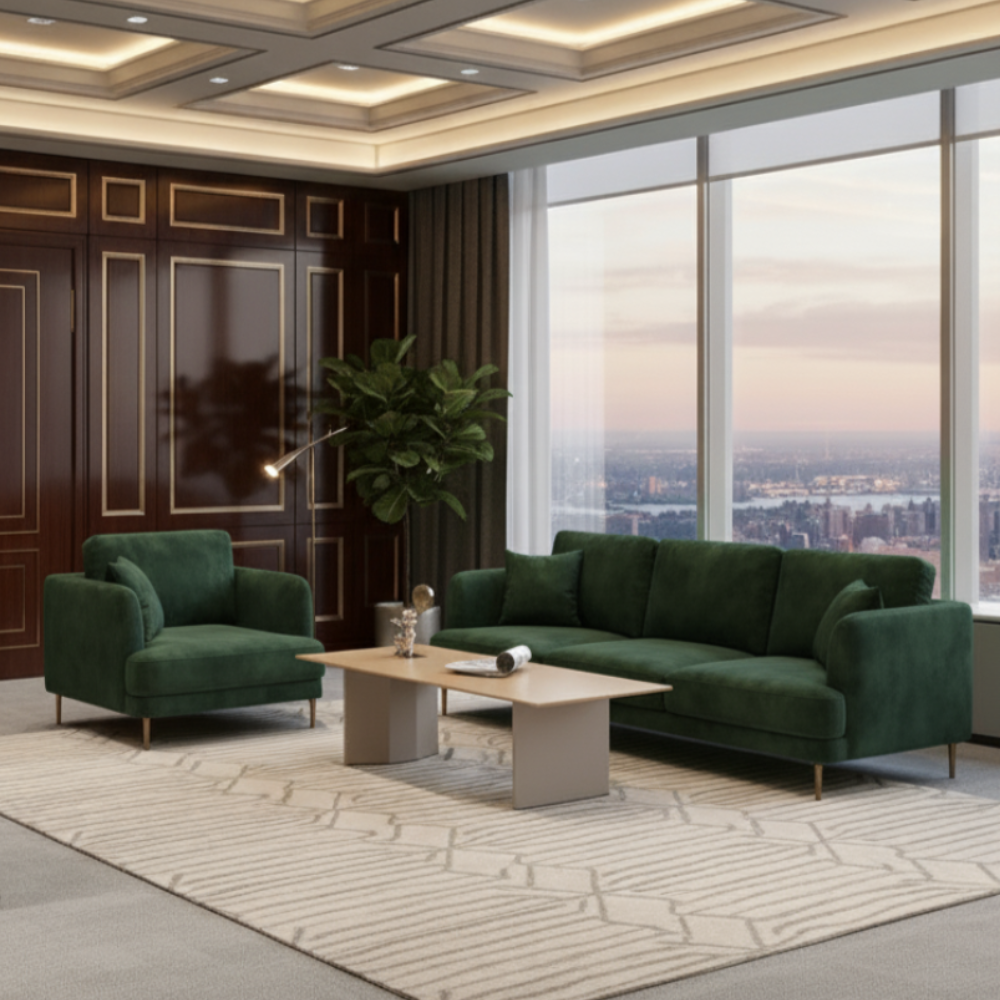 The Aurex Executive Office Set | Premium Desk, Lounge Sofa & Center Table Combo