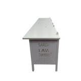 CNC Logo Branding  Work Station With Color Glass Included Wire Manager Hole And Wire wire raceway underneath the table along