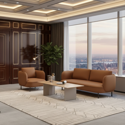 The Aurex Executive Office Set | Premium Desk, Lounge Sofa & Center Table Combo