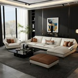 The Novara Luxe Leather Sectional Sofa | Premium Office Visitor & Home Lounge Set