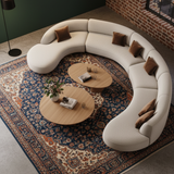 The “Serenica Curve” Modular Sofa | Luxury Curved Sectional Lounge Set in Ivory Beige