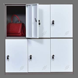Compact Metal Locker | 6-Door Personal Storage Cabinet (Tan / Black Finish) | SRK Modular Furniture
