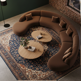 The “Serenica Curve” Modular Sofa | Luxury Curved Sectional Lounge Set in Ivory Beige