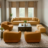 The “Terrana Modular” Sofa Set | Luxury Terracotta Sectional with Lounge Chair & Ottoman