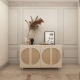 SRK Furniture  Shelves Accent Cabinet, Free Standing Console Table