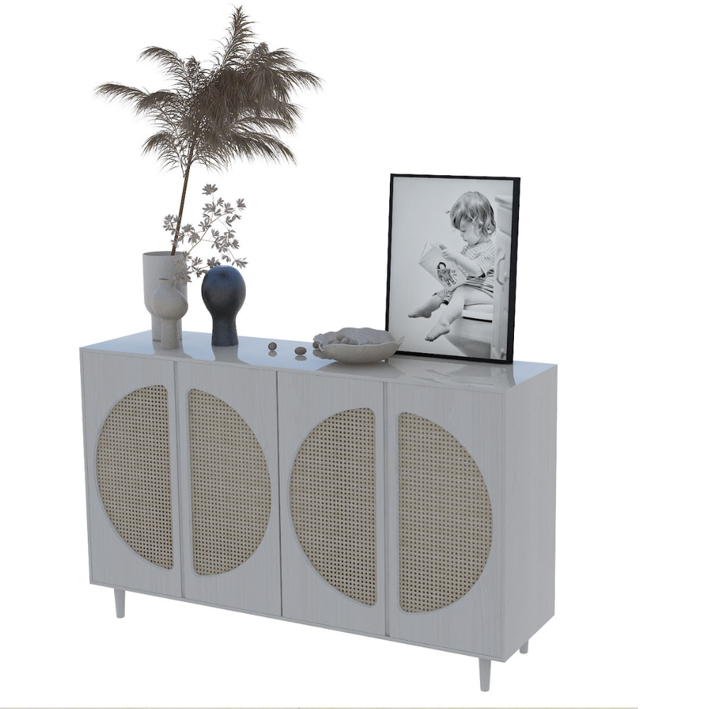 SRK Furniture  Shelves Accent Cabinet, Free Standing Console Table