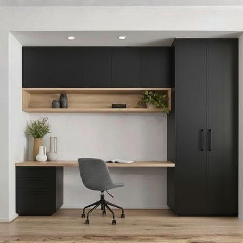 The Zenith Executive Workstation System | L-Shaped Desk & LED Storage Unit "