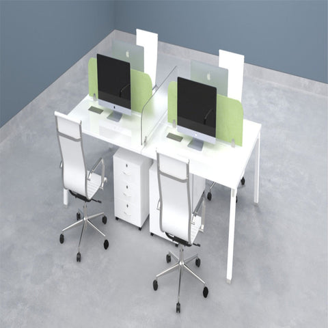 Work Stations (Face to Face Work Station ) With Light Blue Color Pin Board  Wire Raceway Underneath The table along