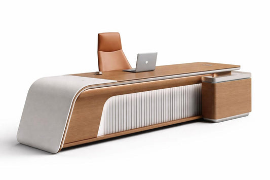 Aurelius Curve Executive Desk with Integrated Storage