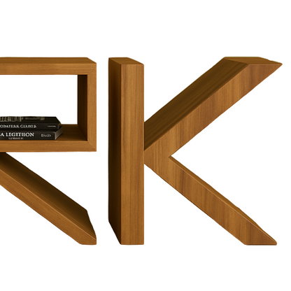 SRK Wooden Console Shelf – Modern Letter Design