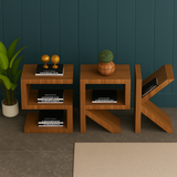 SRK Wooden Console Shelf – Modern Letter Design