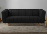 Aurelia Luxe Grey Sofa | Vertical Channel Tufted Design | Theom Living