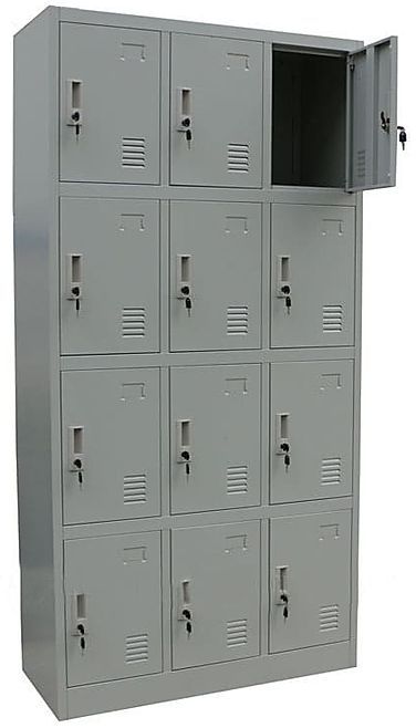 12-Door Steel Locker Cabinet | Industrial Storage Unit | SRK Modular Furniture