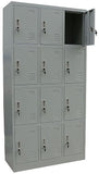 12-Door Steel Locker Cabinet | Industrial Storage Unit | SRK Modular Furniture
