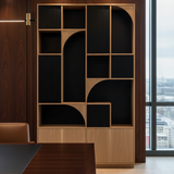 The Arcoré Fluted Bookcase | Modern Walnut & Natural Wood Display Cabinet