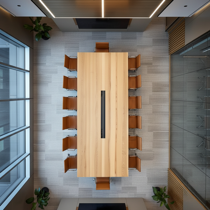 Modern Conference Table – Maple Finish with Aluminum Base | SRK Modular Furniture Co.