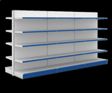 Double-Sided Supermarket Display Rack | 5-Tier Green Gondola Shelving Unit | SRK Modular Furniture