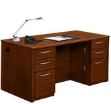 Classic Executive Wooden Office Desk – Mahogany Finish with Drawer Storage | SRK Modular Furniture Co.