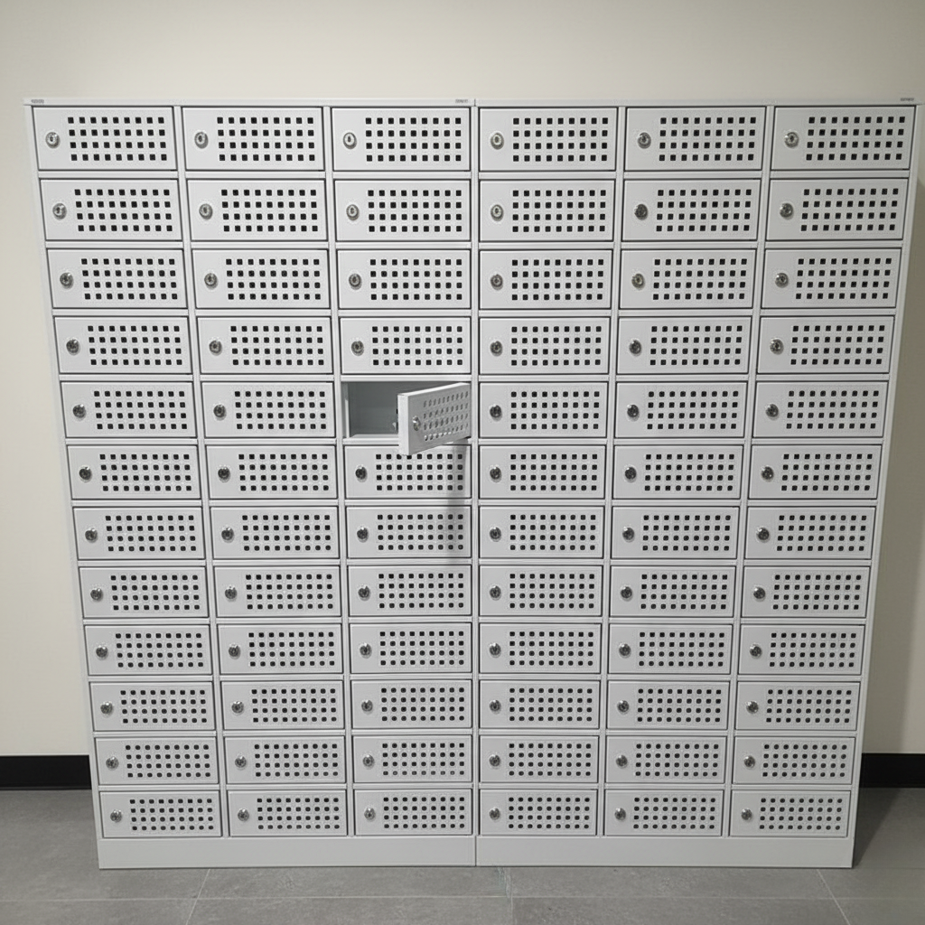 Mobile Storage Locker | 60-Compartment Steel Mobile Locker Unit | SRK Modular Furniture