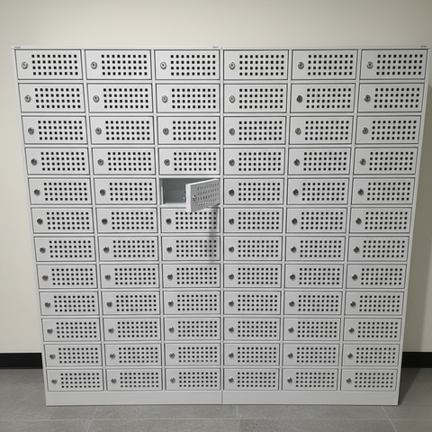 Mobile Storage Locker | 60-Compartment Steel Mobile Locker Unit | SRK Modular Furniture