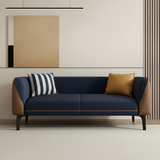 Modena Two-Tone Leather Sofa | Cream & Brown Modern Compact Sofa | Theom Living